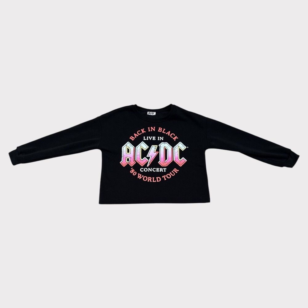 AC/DC Back in Black Concert Cropped Sweatshirt – SZ XL (14)